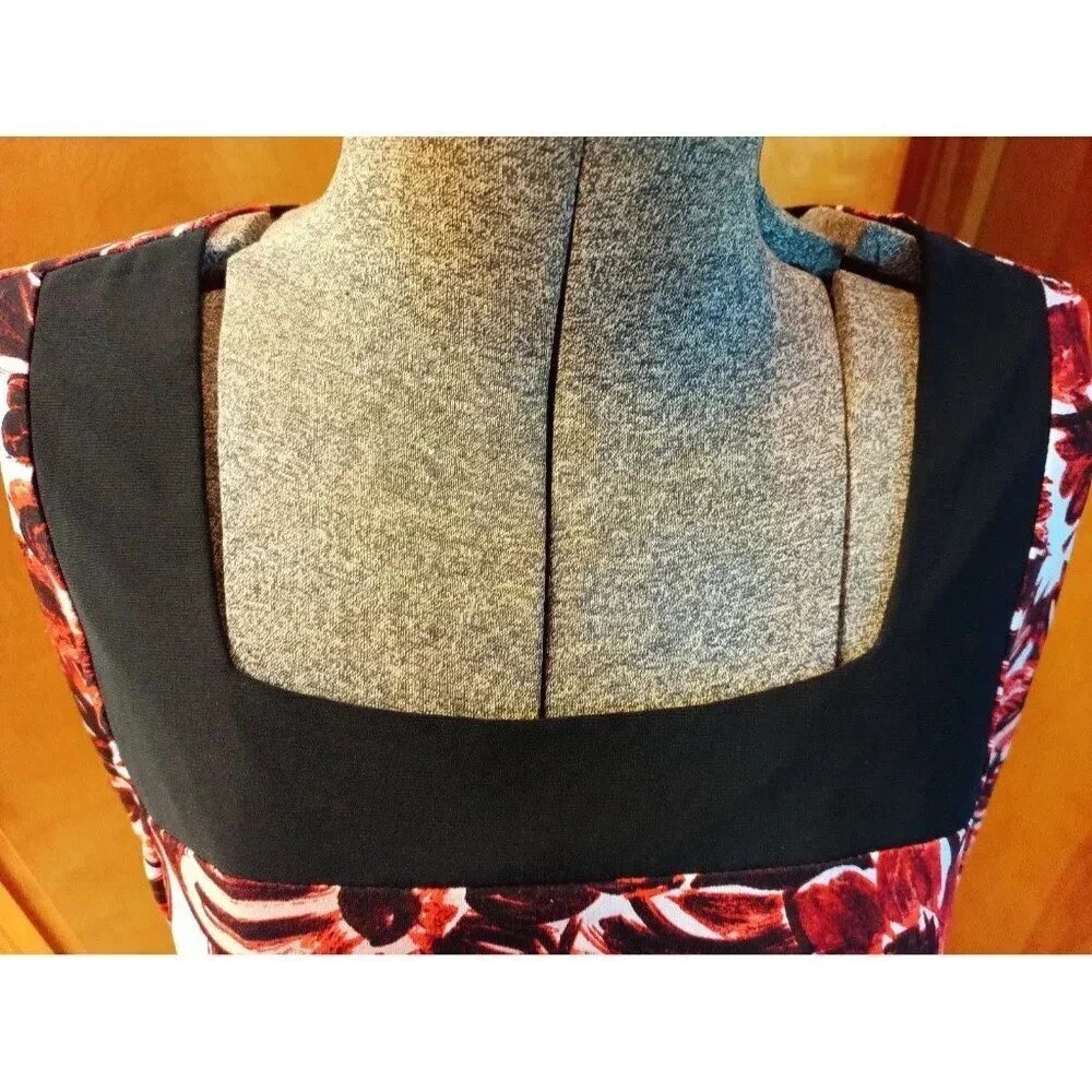 Saint Tropez West size M Blouse Orange and Black Floral - Picture 8 of 12